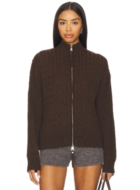 Frankies Bikinis BEA CABLE KNIT 毛衣 棕色REVOLVE小众新款