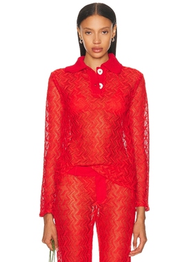 [春节穿搭]Eliou ANDRE 上装 红色 y2k辣妹风REVOLVE小众新款