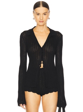 LPA 开衫外套黑色羊毛衫REVOLVE新款修身显瘦时尚长袖上衣