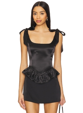 MORE TO COME 吊带背心黑色修身收腰显瘦上衣REVOLVE