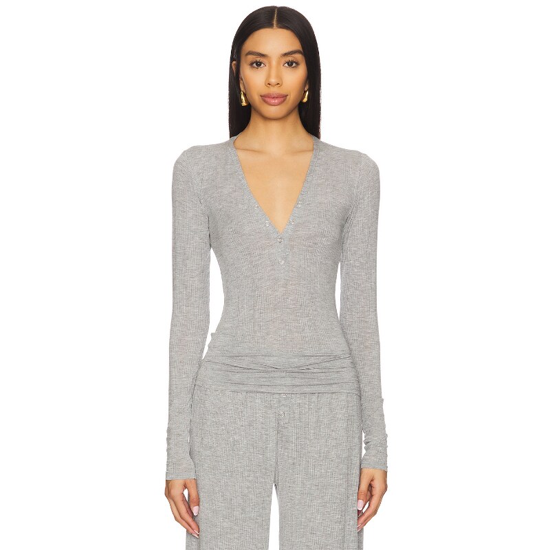 Negative Underwear 上装淡灰色辣妹风修身轻薄针织衫REVOLVE小众