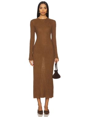 Callahan MASON 中长款连衣裙 棕色REVOLVE小众新款