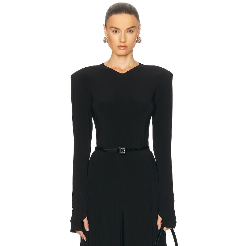 [夏季新品]Norma Kamali 诺玛卡玛丽长袖上衣黑色辣妹REVOLVE