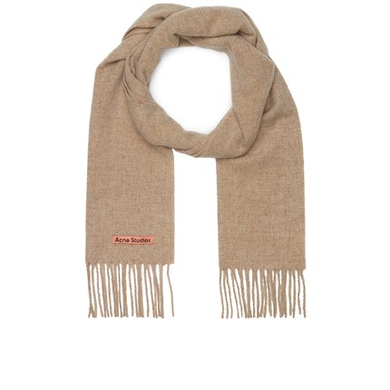 [冬季新品]Acne Studios 流苏剪线羊毛围巾焦糖米色保暖REVOLVE