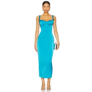 May 蓝色REVOLVE小众新款 TEAGAN 连衣裙 中长款 Katie