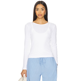 [春季新品]LESET POINTELLE 套衫 白色REVOLVE小众新款