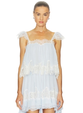 LoveShackFancy LOVA 上装 蓝色 y2k辣妹风REVOLVE小众新款