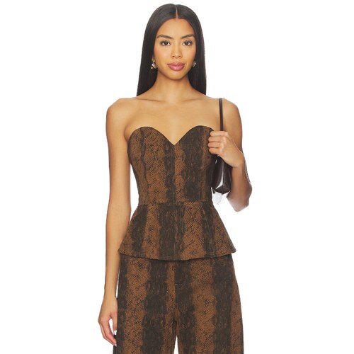Line & Dot Iggy Peplum Top Brown y2k辣妹风REVOLVE小众新款