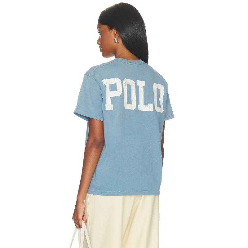 Polo Ralph Lauren浅蓝上装字母印花休闲T恤早秋新品REVOLVE