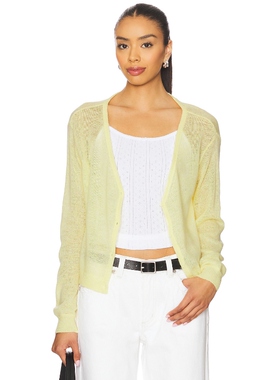 [春季新品]American Vintage DUMMY 开衫 柠檬色羊毛衫季保暖