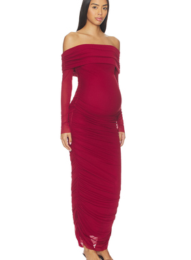 BUMPSUIT 中长款连衣裙 红色revolve小众新款