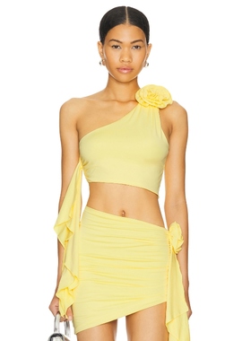 Lovers and Friends CORDELIA 上装黄色y2k辣妹风REVOLVE小众新款