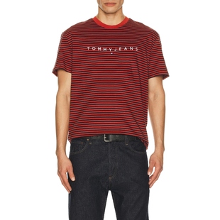 LINEAR 汤米 STRIPE T恤 Tommy 红色REVOLVE小众新款 Jeans