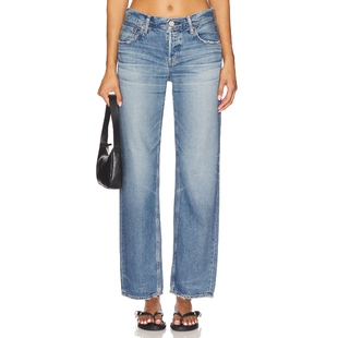 复古风REVOLVE小众新款 Moussy 蓝色美式 直筒 Vintage MILLSBORO