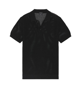 [冬季新品]Club Monaco Textured Sweater Polo 黑色REVOLVE小众