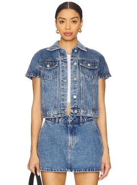 [冬季新品]SER.O.YA MAGDA 盖袖上装 蓝色REVOLVE小众新款