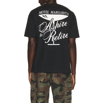 Motel Margarita黑色上衣印花短袖修身上装早秋新品REVOLVE