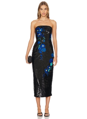 MILLY KAIT VINES OF FLORAL 裙子黑色REVOLVE小众新