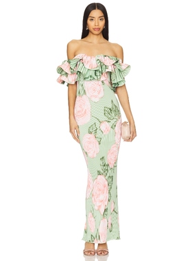 L'IDEE PREMIERE 长裙 绿色敬酒服REVOLVE小众新款