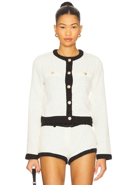 [冬季新品]LIONESS 白色小香风针织上衣简约款外套REVOLVE小众