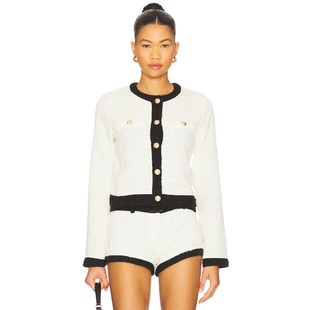 [春季新品]LIONESS 白色小香风针织上衣简约款外套REVOLVE小众