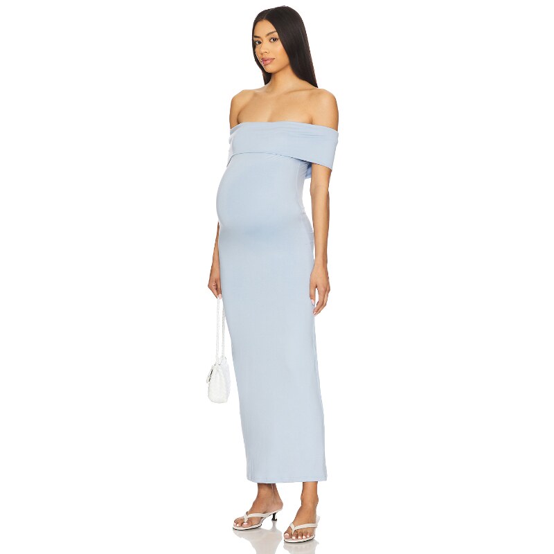BUMPSUIT浅蓝连衣裙露肩优雅风早秋新品修身REVOLVE