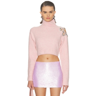 浅粉红 毛衣 AREA REVOLVE小众 春夏新品