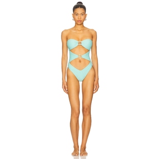 Fama y2k辣妹风REVOLVE小众新款 一件式 蓝色 泳衣 Luli