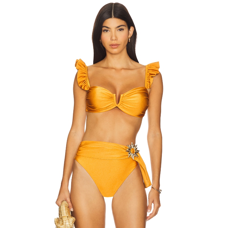 PatBO LAGOA LYCRA 狭边比基尼上装 橙色 y2k辣妹风REVOLVE小众新