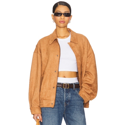 [冬季新品] LIONESS 夹克棕黄色运动复古风REVOLVE小众新款