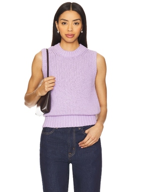 [冬季新品]eaves极简风针织背心无袖上装淡紫色毛衣REVOLVE