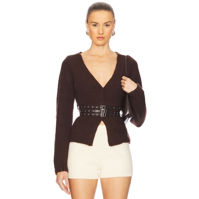 [春季新品]With Jean VALERIE复古巧克力色针织衫REVOLVE春季
