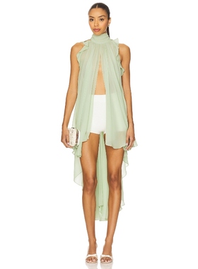 LA FUORI Gathered Halter Top 天蓝 y2k辣妹风REVOLVE小众新款