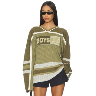 y2k辣妹风REVOLVE小众新款 Boys 绿色 图案T恤 Lie