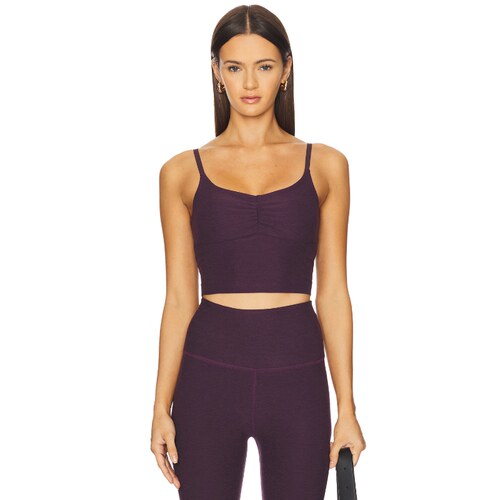 [秋冬新品]Beyond Yoga紫色背心褶皱运动短款修身上装REVOLVE