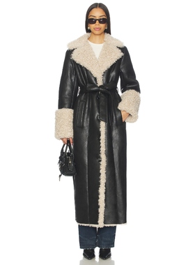 LAMARQUE POLLY 风衣 黑色 老钱风REVOLVE小众新款