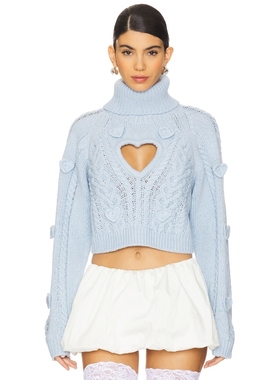 For Love & Lemons 毛衣镂空上衣圆翻领针织衫REVOLVE冬季新品