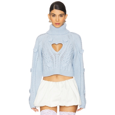 For Love & Lemons 毛衣镂空上衣圆翻领针织衫REVOLVE冬冬季保暖