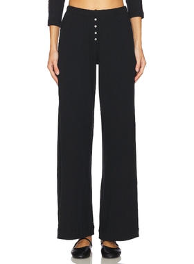 LESET Pointelle Boxer Pant 黑色 美式休闲风REVOLVE小众新款