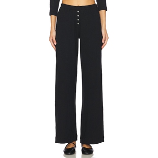 LESET Pointelle Boxer Pant 黑色 美式休闲风REVOLVE小众新款