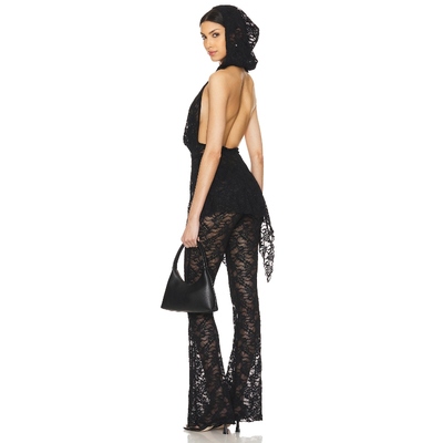 superdown 长裤套装美式休闲风REVOLVE小众花卉蕾丝露背显瘦时尚