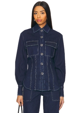 Rangel REBECA 牛仔系扣衬衫 蓝色REVOLVE小众新款