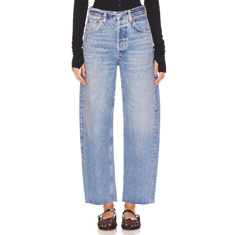 [冬季新品]Citizens of Humanity牛仔裤毛边直筒丹宁美式REVOLVE