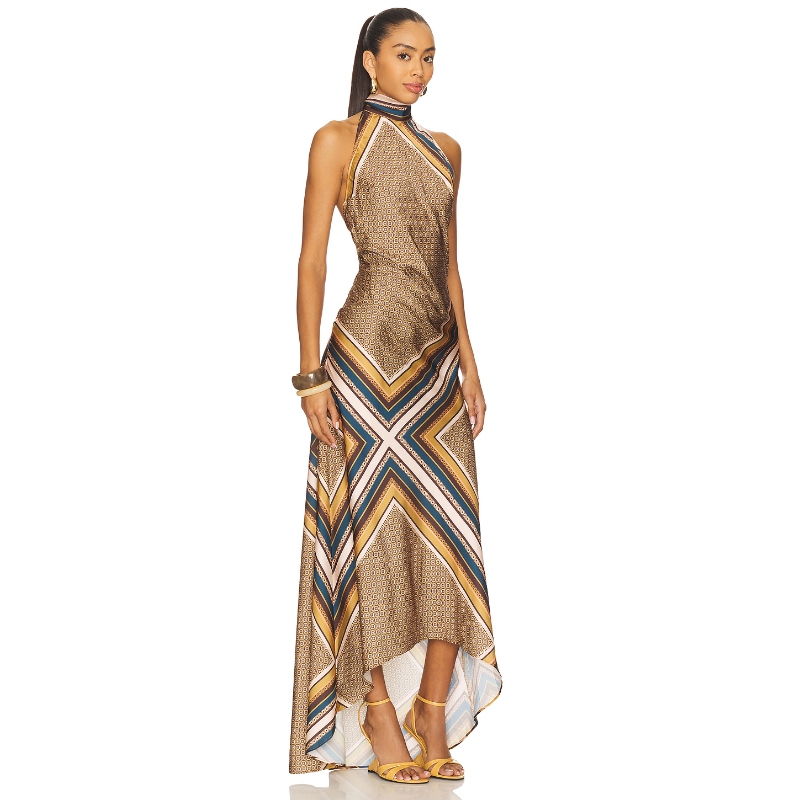 MISA Los Angeles MINERVA 裙子 棕色REVOLVE小众新款