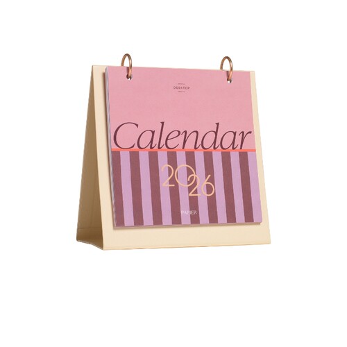 Papier MODERN TYPE DESK CALENDAR 现代简约桌面日历  粉色 秋R