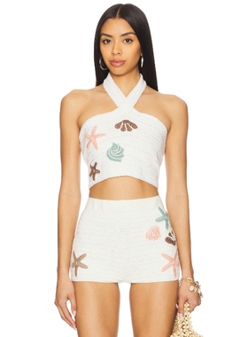 [冬季新品]My Beachy Side 钩针上装 象牙白REVOLVE小众