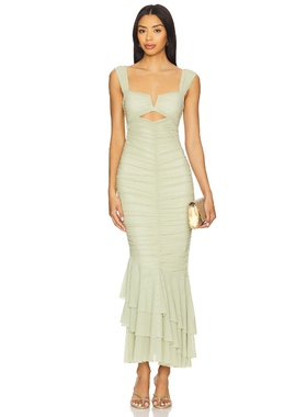 Michael Costello HILARY 长裙 绿色REVOLVE小众新款