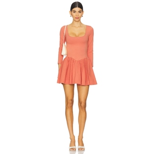 People FREE 珊瑚色 海外直邮 度假波R 连衣裙 Free ONDA EST