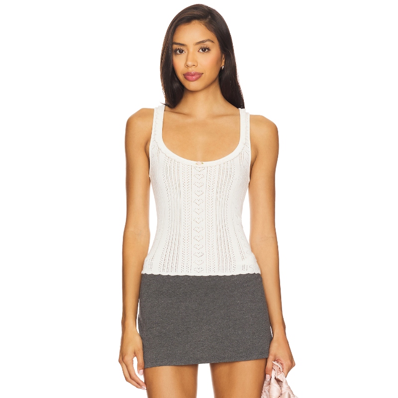 [冬季内搭]MAJORELLE EVRAN 上装象牙白REVOLVE小众新款