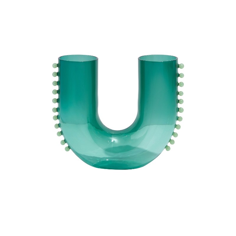 Fazeek PEARL U VASE IN TEAL ＆ JADE 花瓶 蓝色REVOLVE小众新款,家居饰品,花瓶,淘宝优惠券,粉丝福利购,淘宝优惠卷